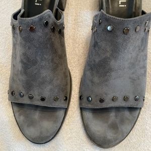 Vaneli Mules  Charcoal  Grey Suede  Size 8.5 N